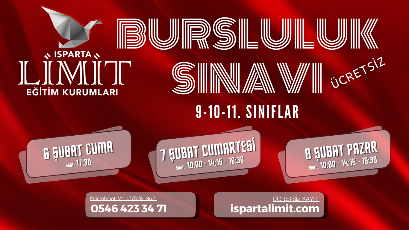 Isparta limit ücretsiz bursluluk sınavı